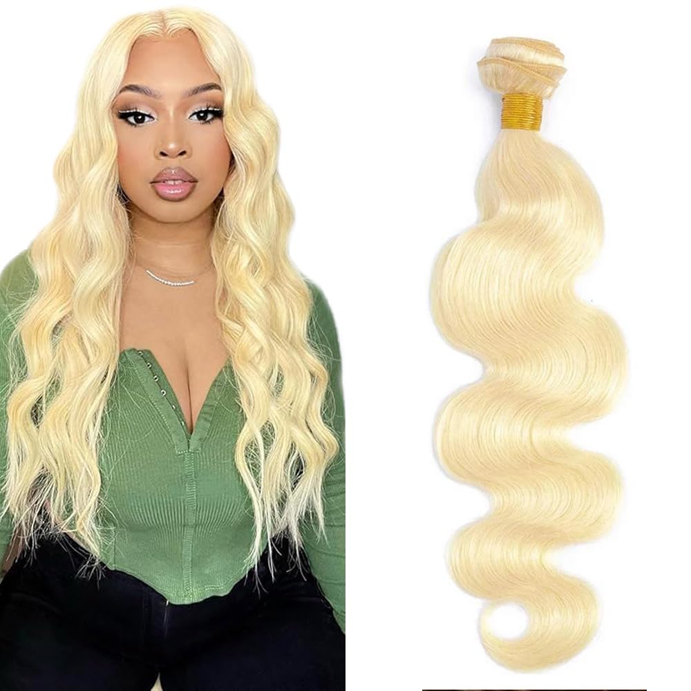 Blonde Bundles Human Hair 613 Body Wave Bundles 18 inch 55g Double Weft 8A Grade 613 Blonde Body Wave Bundle Human Hair Extensions