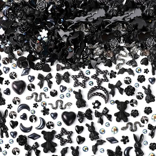 110 Pieces 3D Nail Charms for Acrylic Nail Art - Flowers, Bears, Butterflies & More