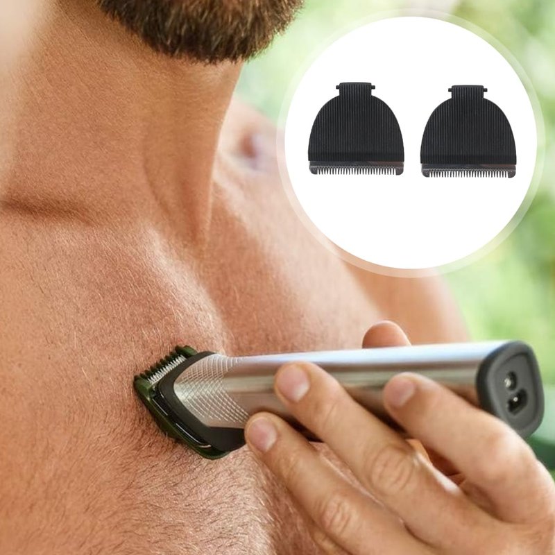 2 Pack Trimmer Replacement Ceramic Blades for Meridian&MANSPOT Grooming Trimmer, Replacement Blades Compatible with Meridian Body Trimmer (Onyx & Sage)-Black