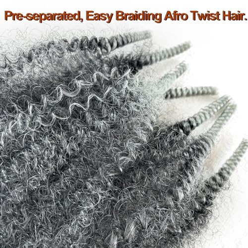 Chicmoi 16 Inch Ombre Grey Afro Kinky Twist Hair - 8 Packs, 40g/pack, 8 Packs/Lot