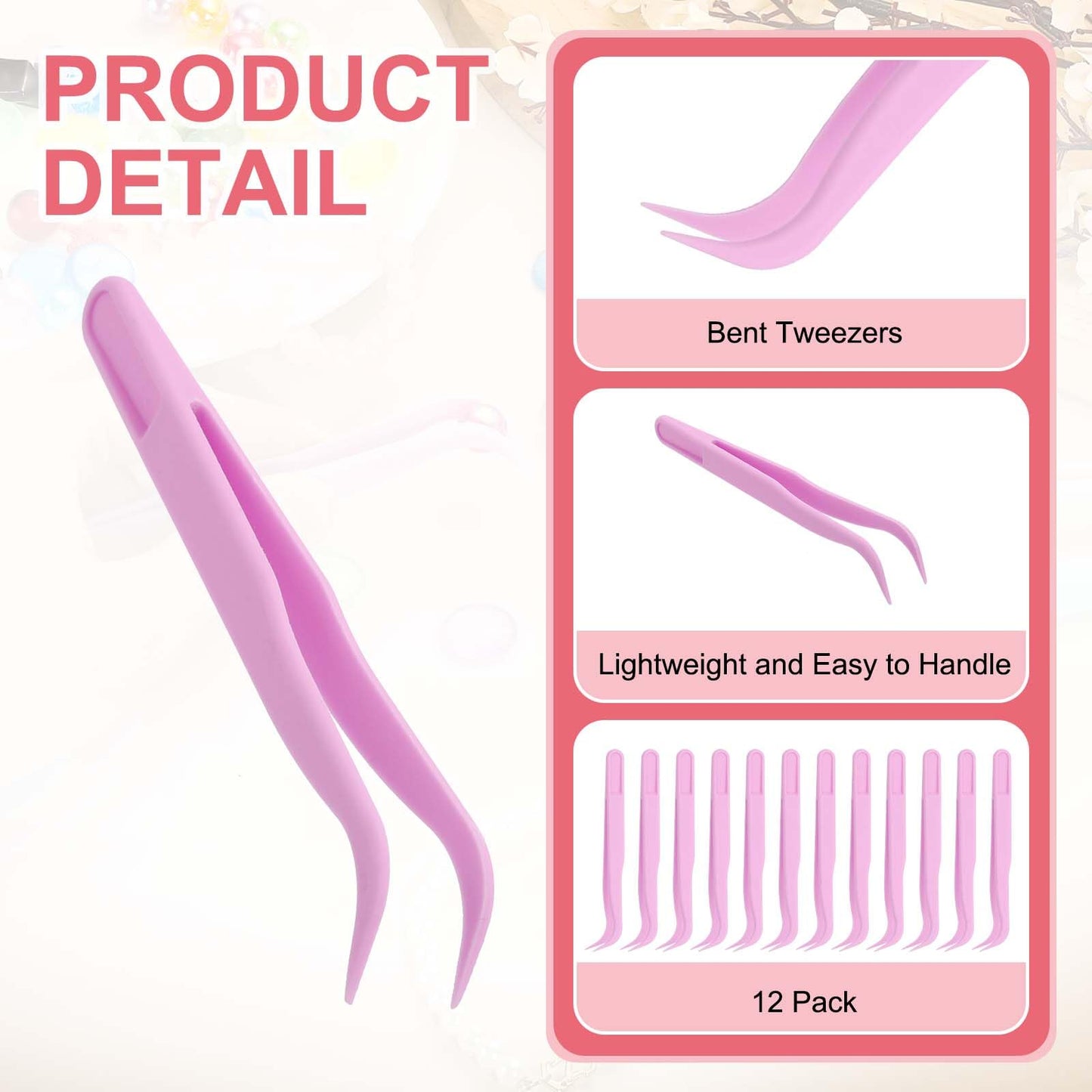 MECCANIXITY 30 Pack Plastic Tweezers for Crafts, 4.5" Long Bent Disposable Stickers Tweezers Bulk for Picking DIY Bead, Jewelry Making, Baking Decoration, Animal Feeding(Purple)