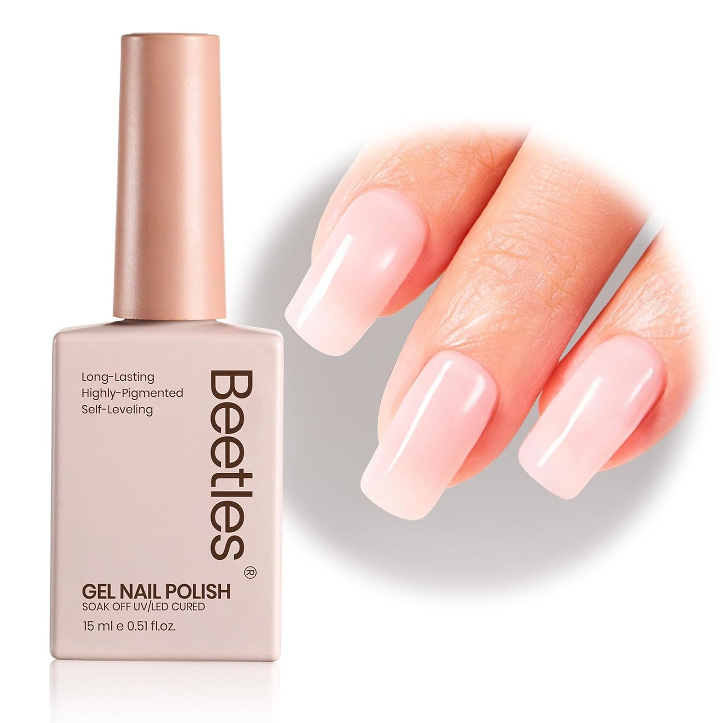 Beetles Mauve Gel Nail Polish - Dusty Rose Pink Purple UV Soak Off | 15ml Long Lasting Glossy Finish for Salon & Home