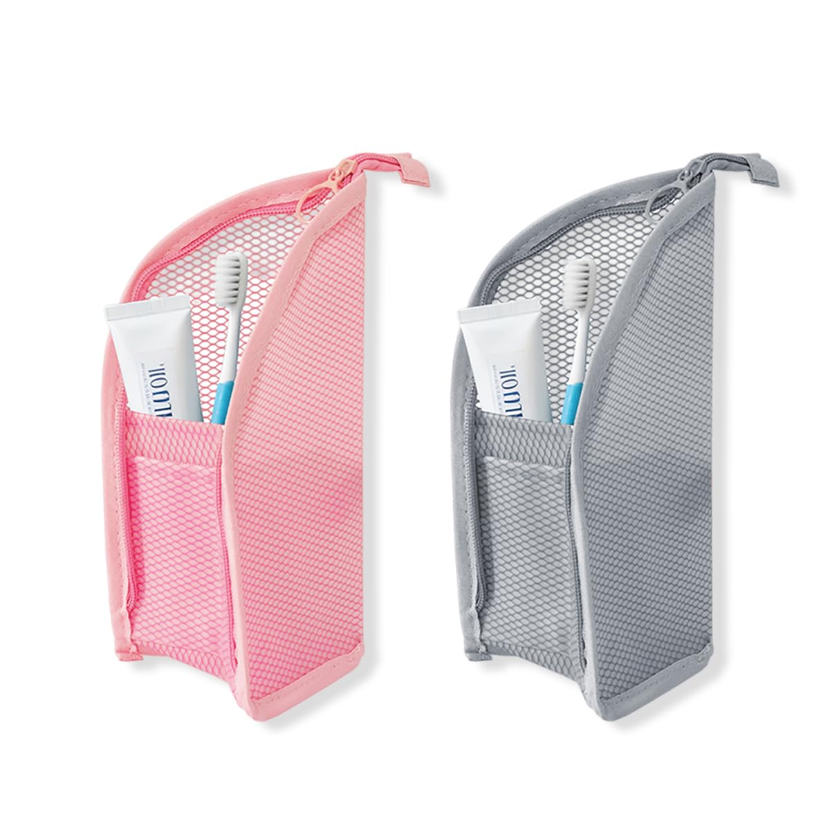 Standing Toiletry Bag | Portable Lightweight Travel Toiletry Cosmetic Brush Compartment | Eva Makeup Toothbrush Bags with Zipper Mesh Pocket | Travel Toiletry Storage Organizer for Woman and Man