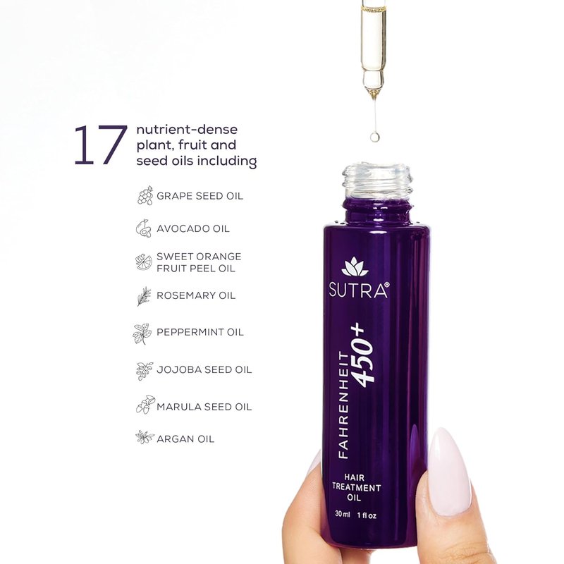 Fahrenheit 450+ Multi-Purpose Oil for Hair, Skin & Scalp - Heat Protection, Frizz Control & Deep Hydration | 4 oz
