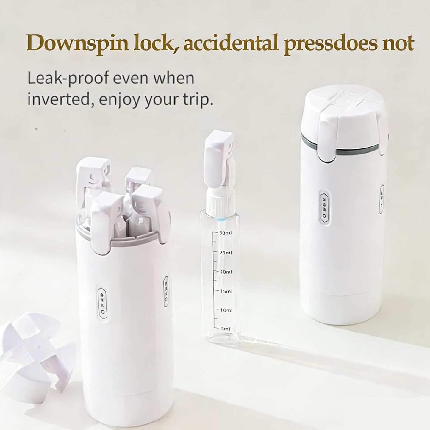 Travel Dispenser Bottles - 4 Pack 30ML Leakproof Toiletry Containers | TSA Approved for Shampoo & Lotion