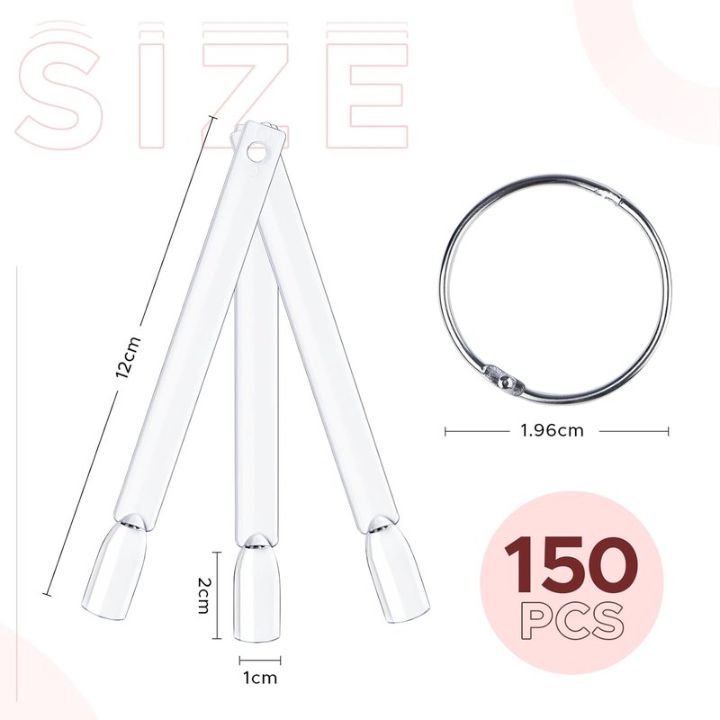 AZUREBEAUTY Clear Nail Color Sticks - 150 Pcs Fan Shape Display Tips | Nail Art Practice Tools