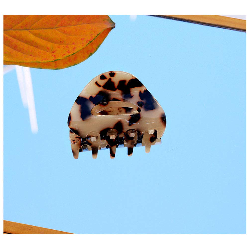 VinBee 3 PACK Hair Claw Clips, Cellulose Acetate Cutout Tortoise Shell Barrettes Claw Clips, Celluloid Leopard Print Stylish Hair Accessories for Women Girls French Design Hairs Crab Clamps ﻿