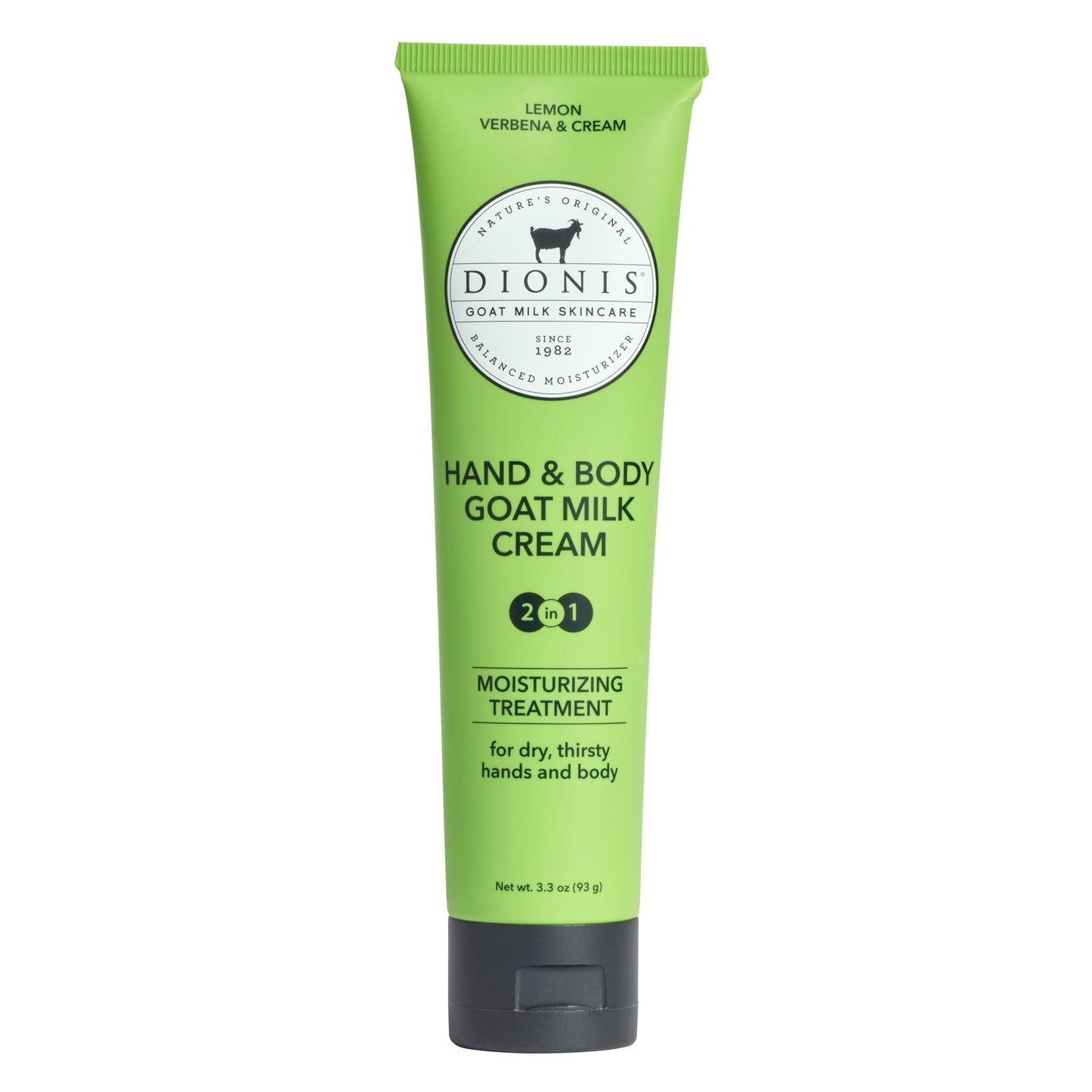 Dionis Goat Milk Lotion – Moisturizing Hand & Body Lotion for Dry Skin, Sensitive Skin Safe, Lightweight Non-Greasy Formula - Lemon Verbena & Cream 3.3 oz