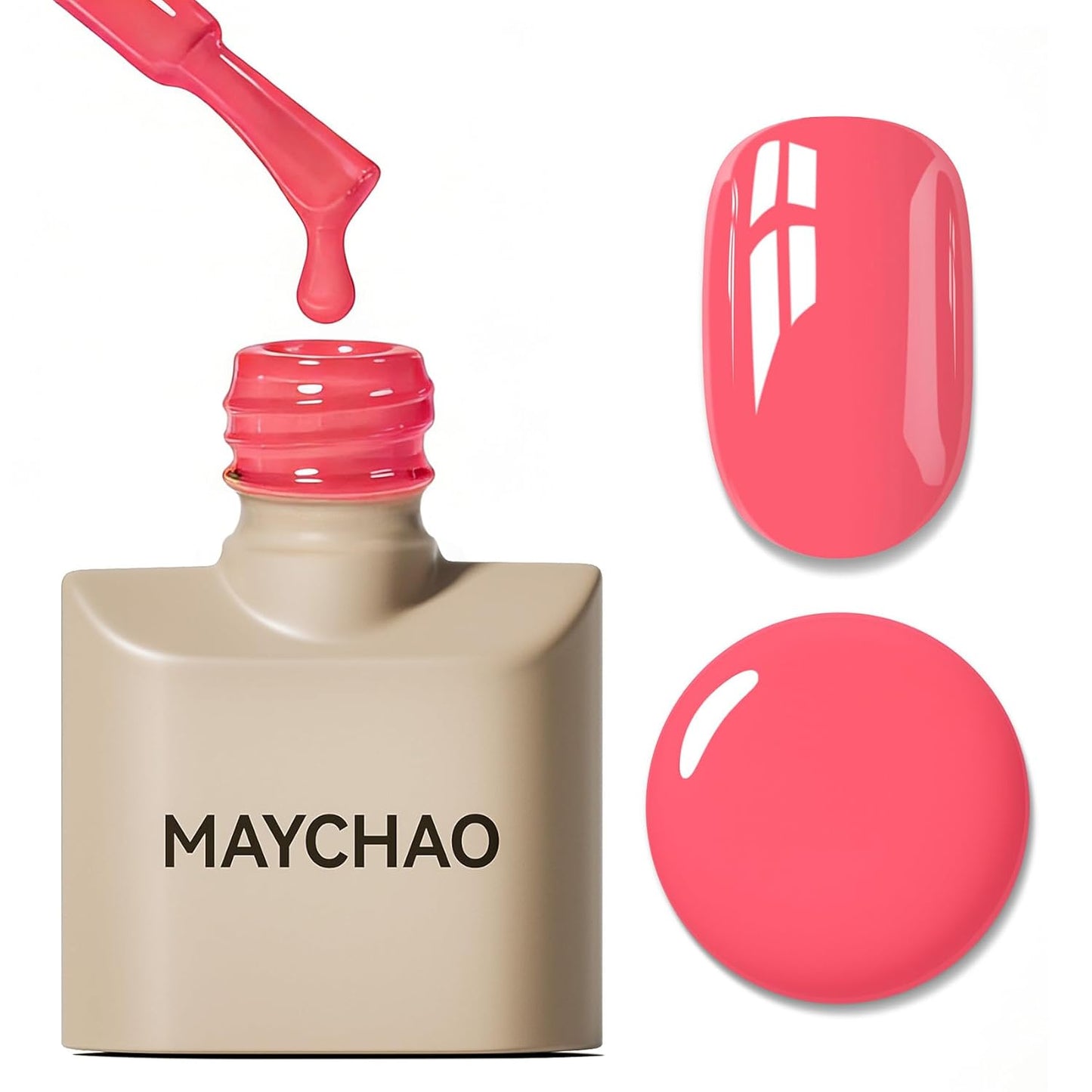 Light Pink Gel Nail Polish - 15ML Soak Off UV/LED for DIY Nail Art | Peach Pink Color, 0.5 OZ