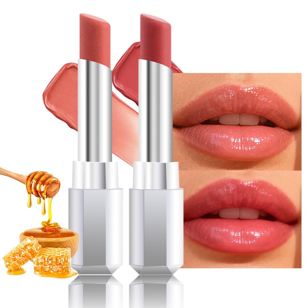 Moisturizing Butter Lipstick for Women - Nourishing Vegan Lip Balm | 2-Pack Rose & Brown Black