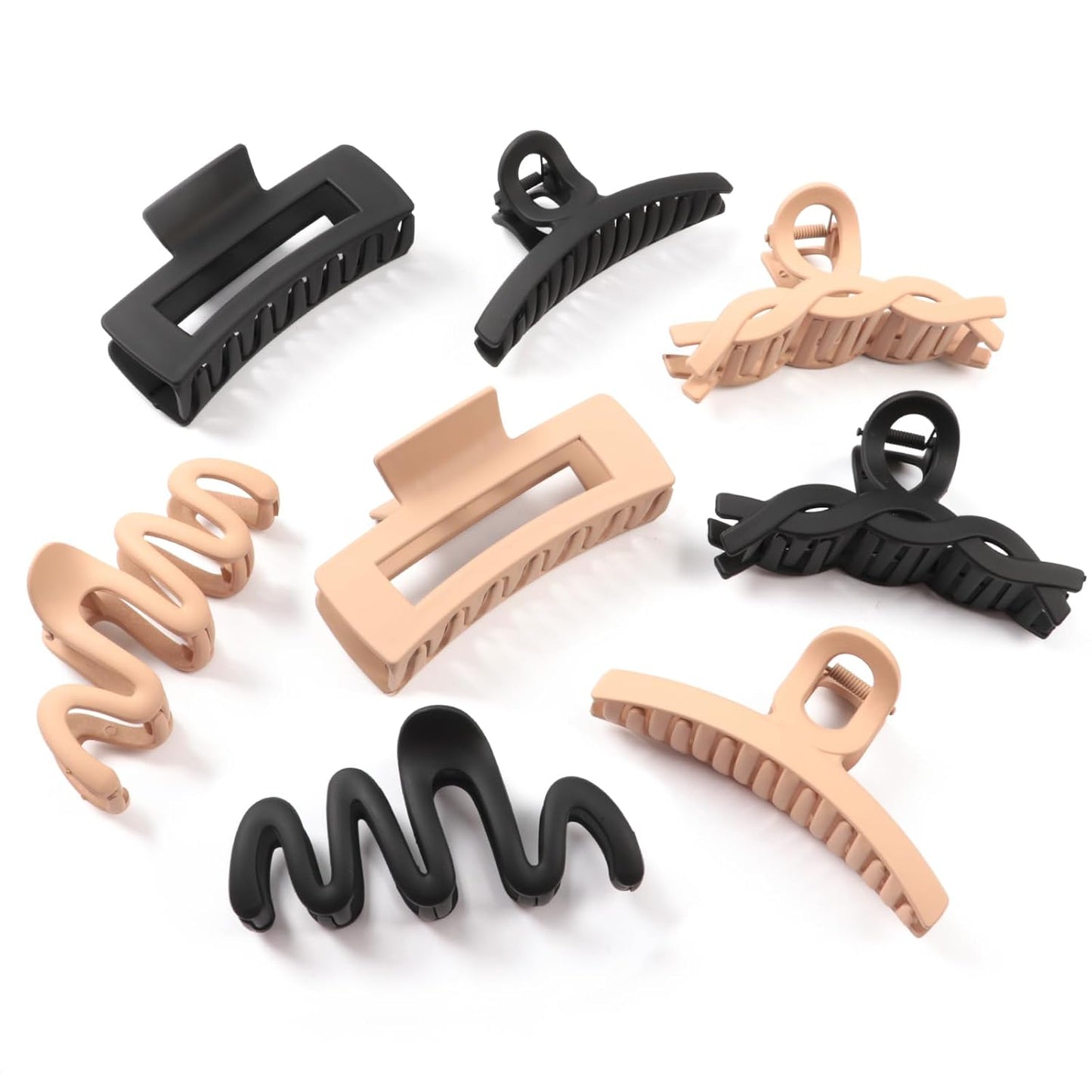 Large Matte Non-Slip Hair Clips for Women - 8-Pack in Unique Colors | Durable Claw Clips for Daily & Special Occasions