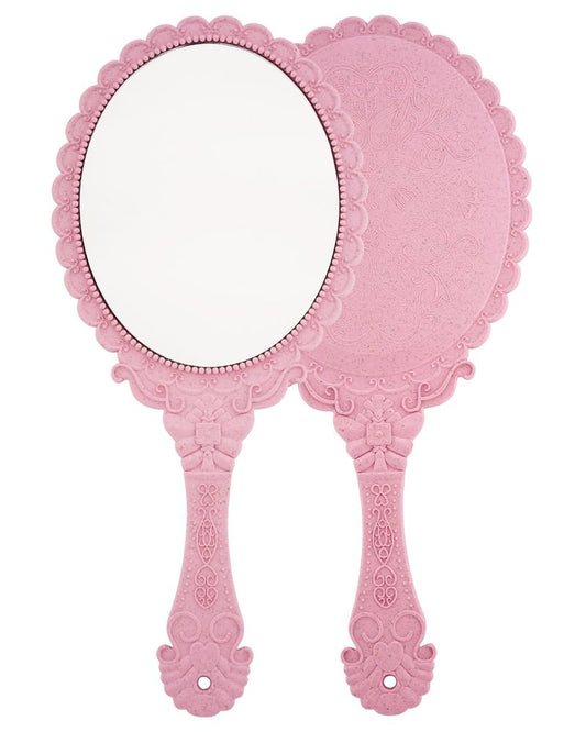 XPXKJ Hand Mirror Vintage Handheld Mirror with Handle Vanity Makeup Mirror Travel Mirrors(Pink)