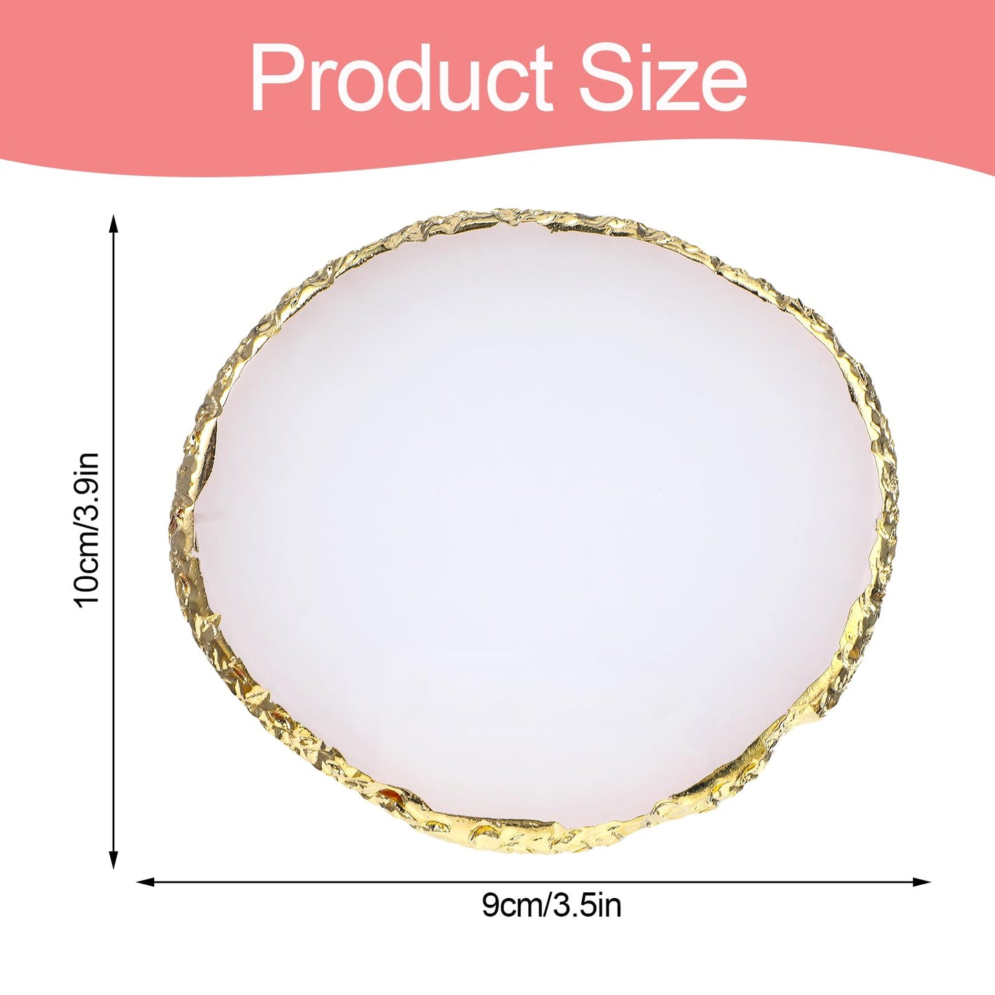 Abeillo Resin Nail Art Palette, Nail Polish Palette Nail Painting Mixed Color Palette Gilded Edge Nail Art Color Mixing Tray DIY Nail Gel Makeup Display Board Pallet for Nail Art