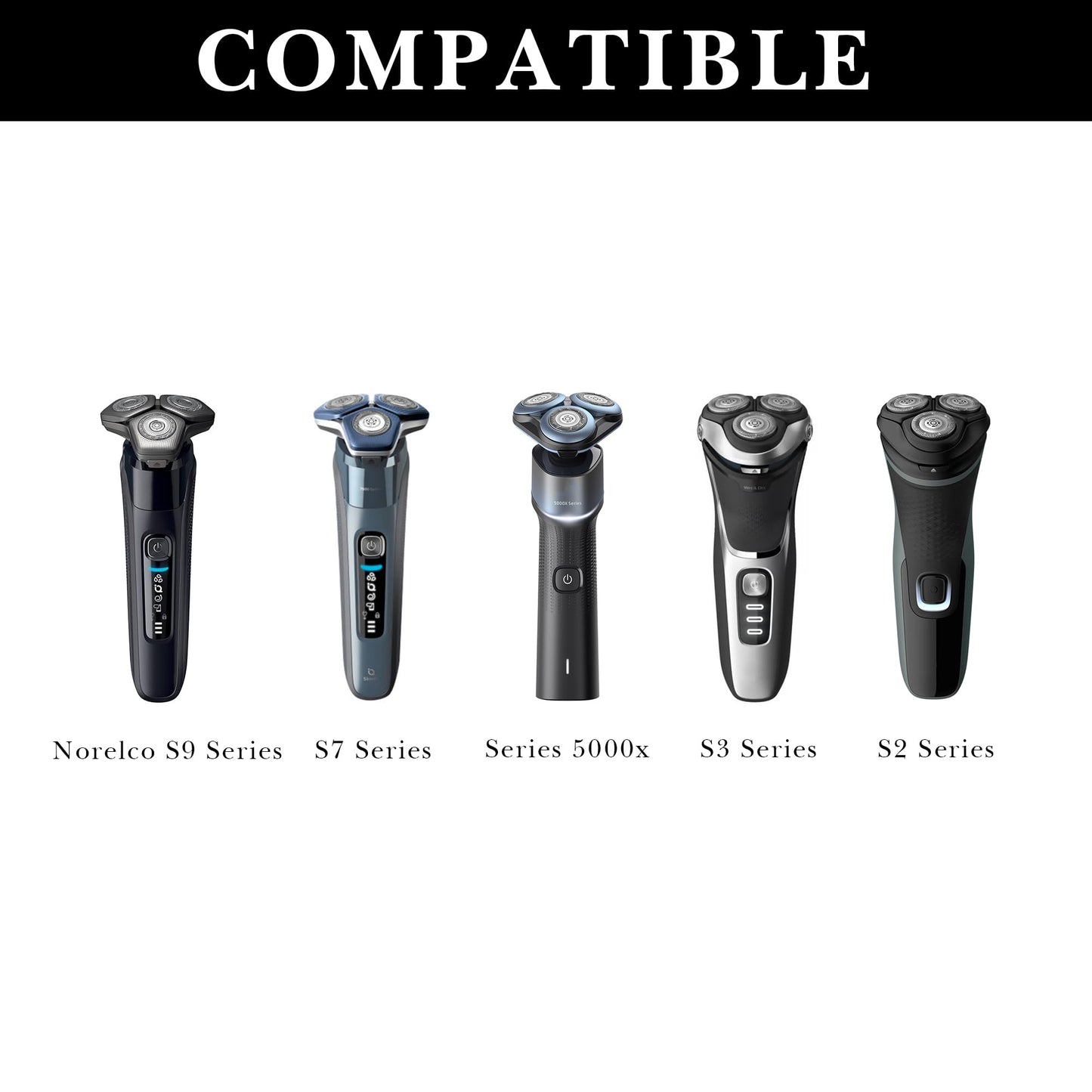 Linkidea No Drilling Electric Shaver Holder, Self-Adhesive Wall Mount Compatible with Philips Norelco Series 2-9, Bathroom Storage Accessories (Black)