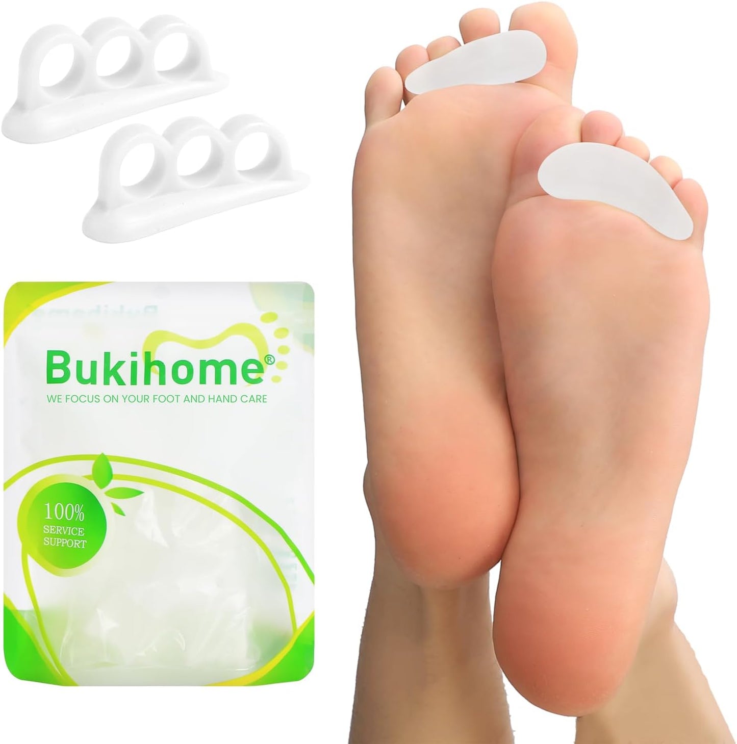 Hammertoe Corrector Gel Toe Straighteners - 12 Pcs for Men & Women | Realign Bent, Crooked, Claw Toes - Clear, Multi-Size