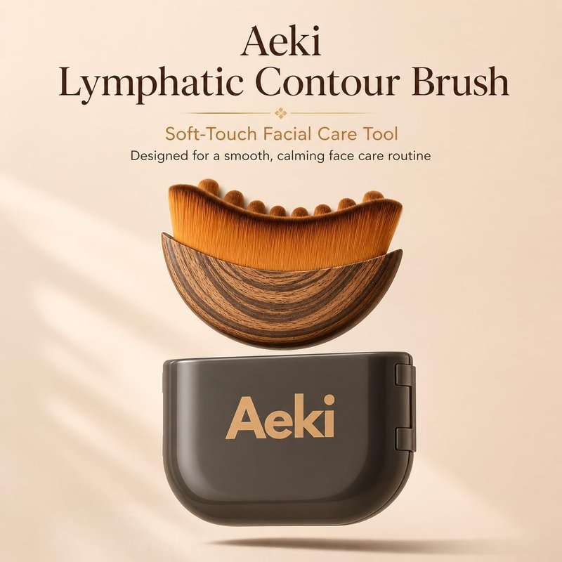 Aeki Lymphatic Contour Face Brush - Lymphatic Drainage Massager for Chin & Jawline Sculpting | Gentle Beauty Tool for All Skin Types