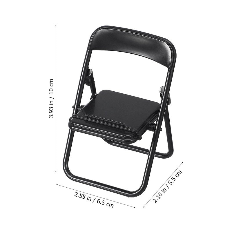 Nolitoy 12Pcs Mini Folding Chair Mobile Holder Foldable Miniature Furniture Model Smartphone Desk Stand for Dollhouse Decor and Photo Props 3.94X2.56X2.17 Inches
