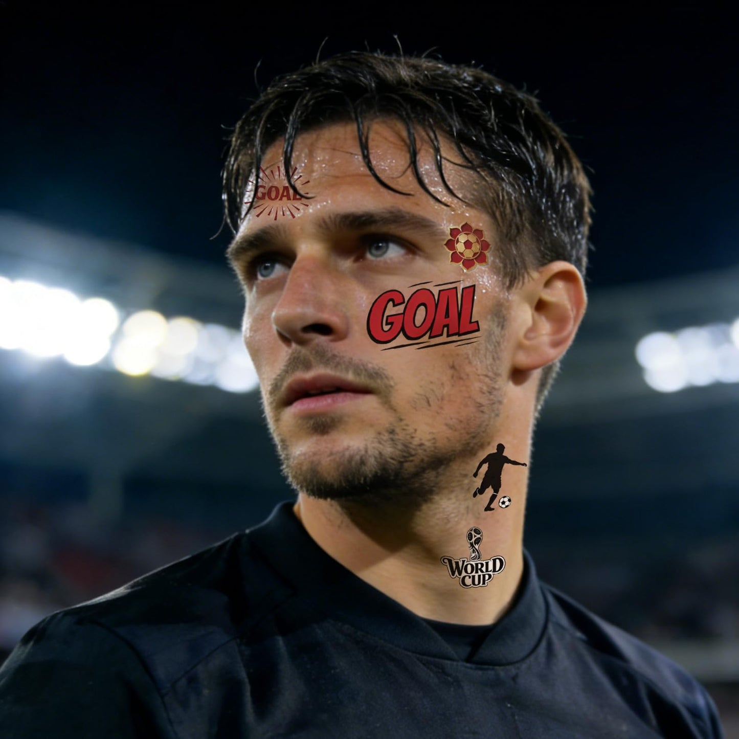 189 Pcs Soccer Temporary Tattoos, Sport Themed Fake Tattoos Stickers