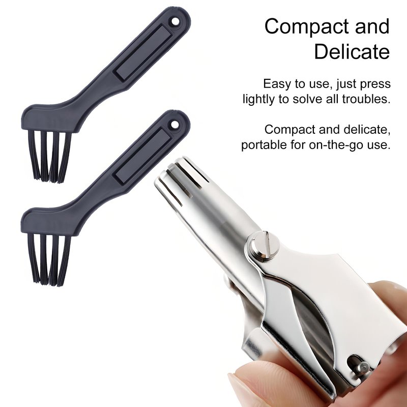 Jaasuee Manual Nose Hair Trimmer for Men & Women, Stainless Steel, Waterproof, No Battery Needed with Cleaning Brush Trimmer for Ear,Moustache and Whiskers Hair, Metal