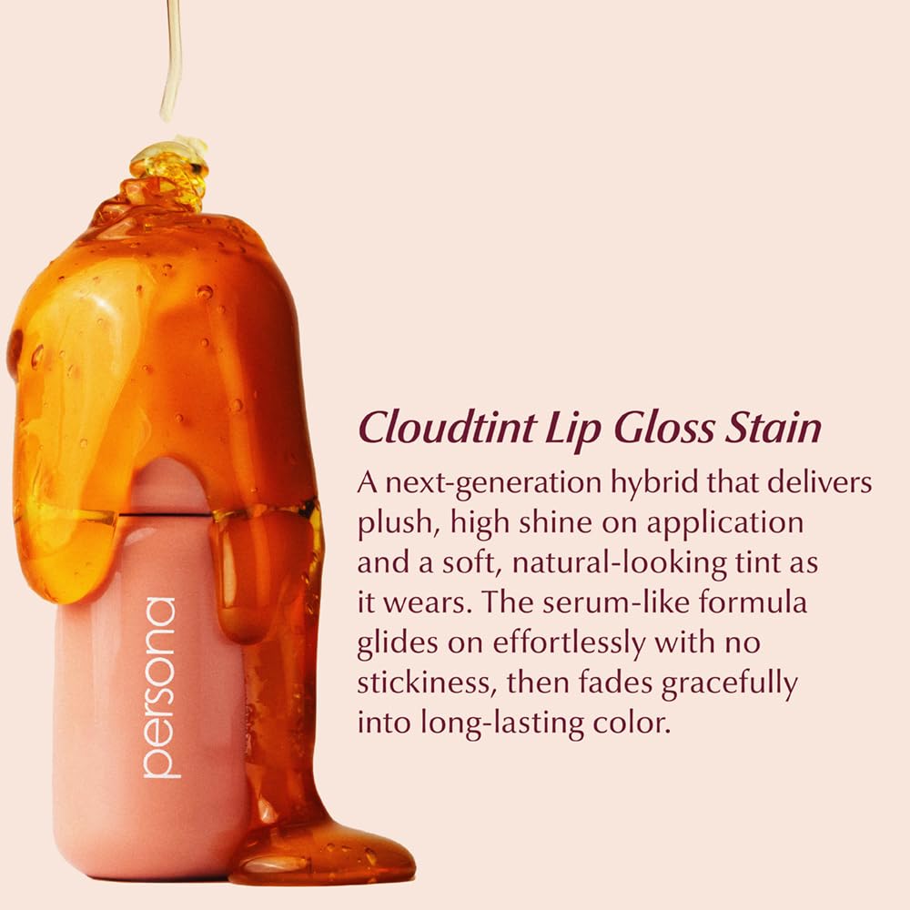Cider Cloudtint Lip Gloss Stain - Hydrating Gloss-to-Tint Hybrid | Long-Lasting Color with Squalane & Ceramide | Vegan, Cruelty-Free