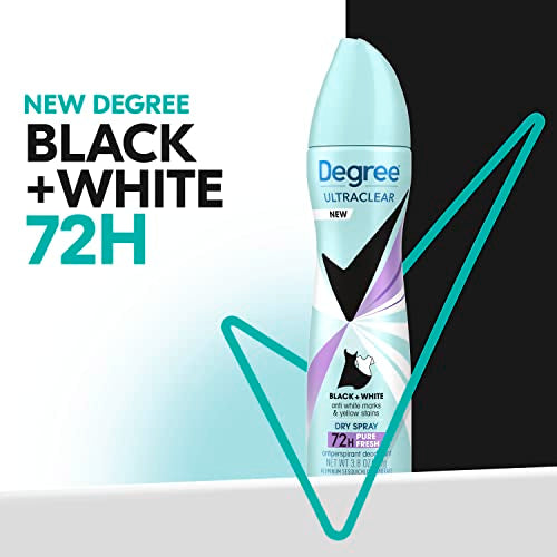 Degree UltraClear Black+White Pure Fresh Antiperspirant Dry Spray, 3.8 oz (Pack of 3)