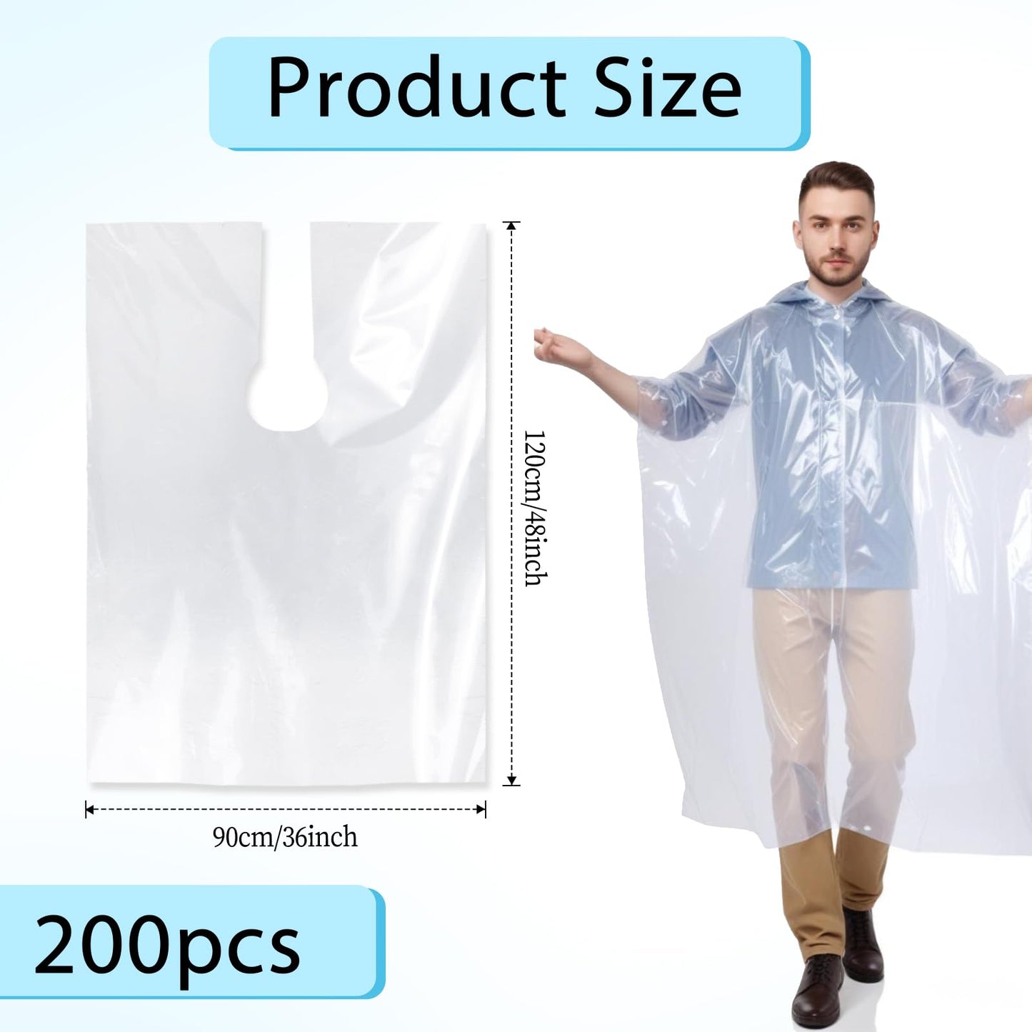 Tobeelec 200 Pcs Disposable Capes Hair Salon, 48 x 36 Inch Disposable Hair Salon Capes, Waterproof Barber Cape, Single Use Shampoo Hair Cutting Cape Dressing Apron for Barbershop & Salon Hairdressing