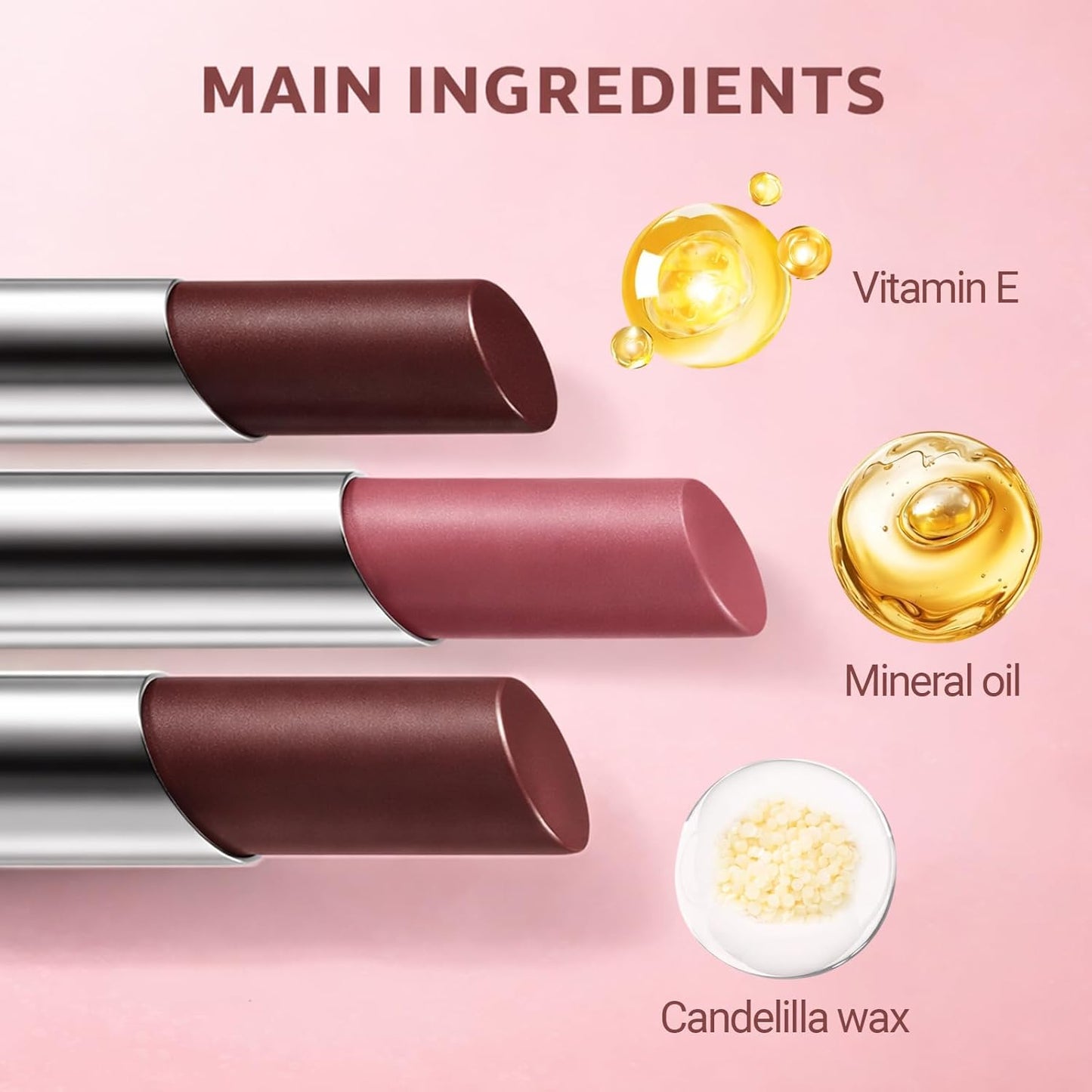 Erinde Honey Lipstick Tinted Lip Balm - Sheer Hydrating Formula for All Skin Tones | Moisturizing Black Cherry Tint (3PCS)