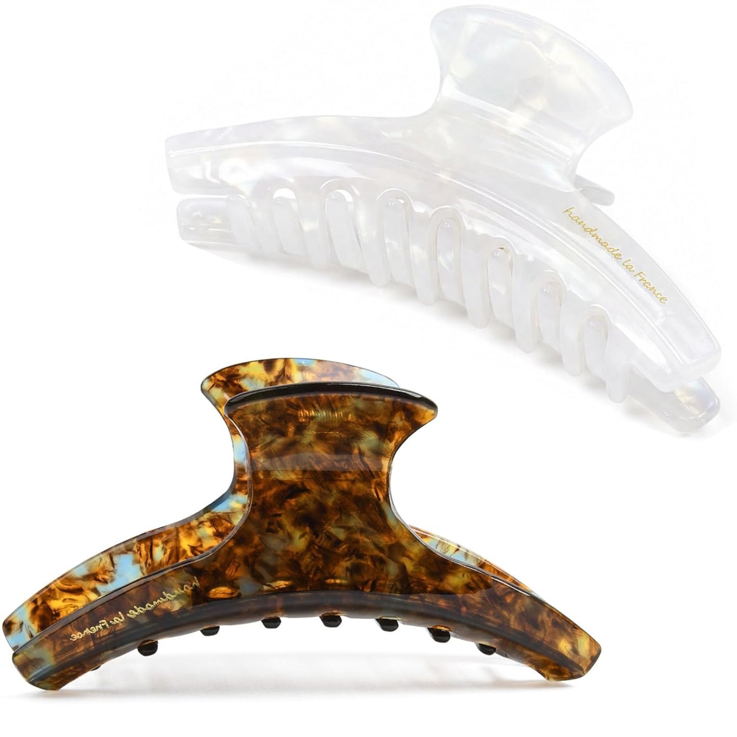 Hair Claw Banana Clips - Tortoise & Leopard Print Celluloid Barrettes | Large Fashion Accessories for Women