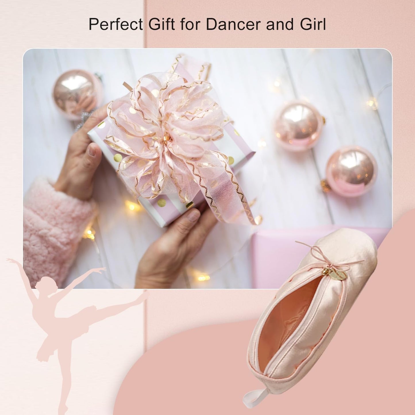 Ballet Makeup Bag - Cute Cosmetic Case for Girls | Pink Dance Recital Gift & Pencil Holder