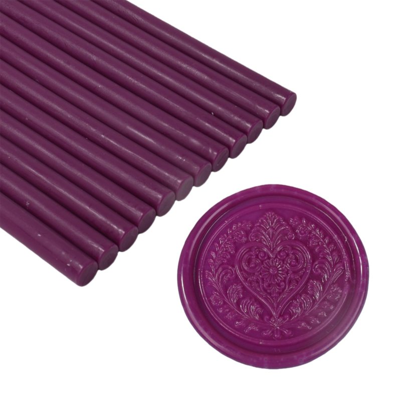 12 Pcs Glue Gun Wax Seal Sticks for Wax Stamp, Vintage Sealing Sticks Set Suit to 0.43'' Glue Gun Great for Wedding Invitation, Cards, Envelopes, Christmas Ideas (Aubergine Purple)