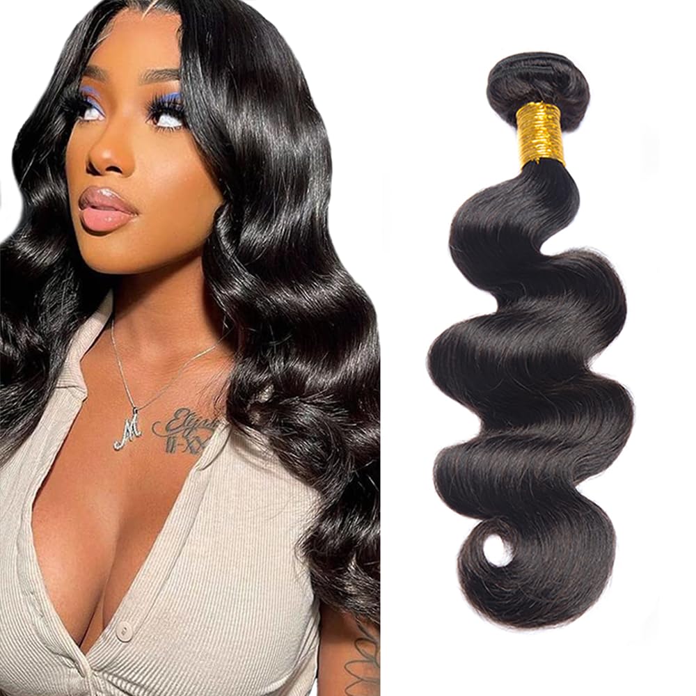 Bundles Human Hair Body Wave Bundles Human Hair 18 Inch Unprocessed Virgin Soft and Silky 1b Bundle Hair Extensions