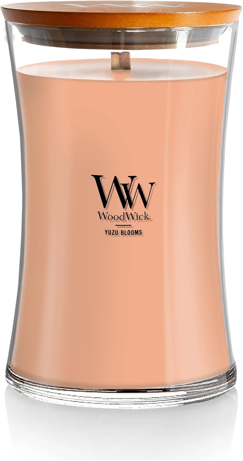 WoodWick Medium Hourglass Candle - White Tea & Jasmine Scent | 9.7oz, Crackling Burn, Perfect for Gifting (Pack of 4)