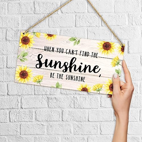 Be The Sunshine Wooden Hanging Sign - Inspirational Rustic Wall Decor