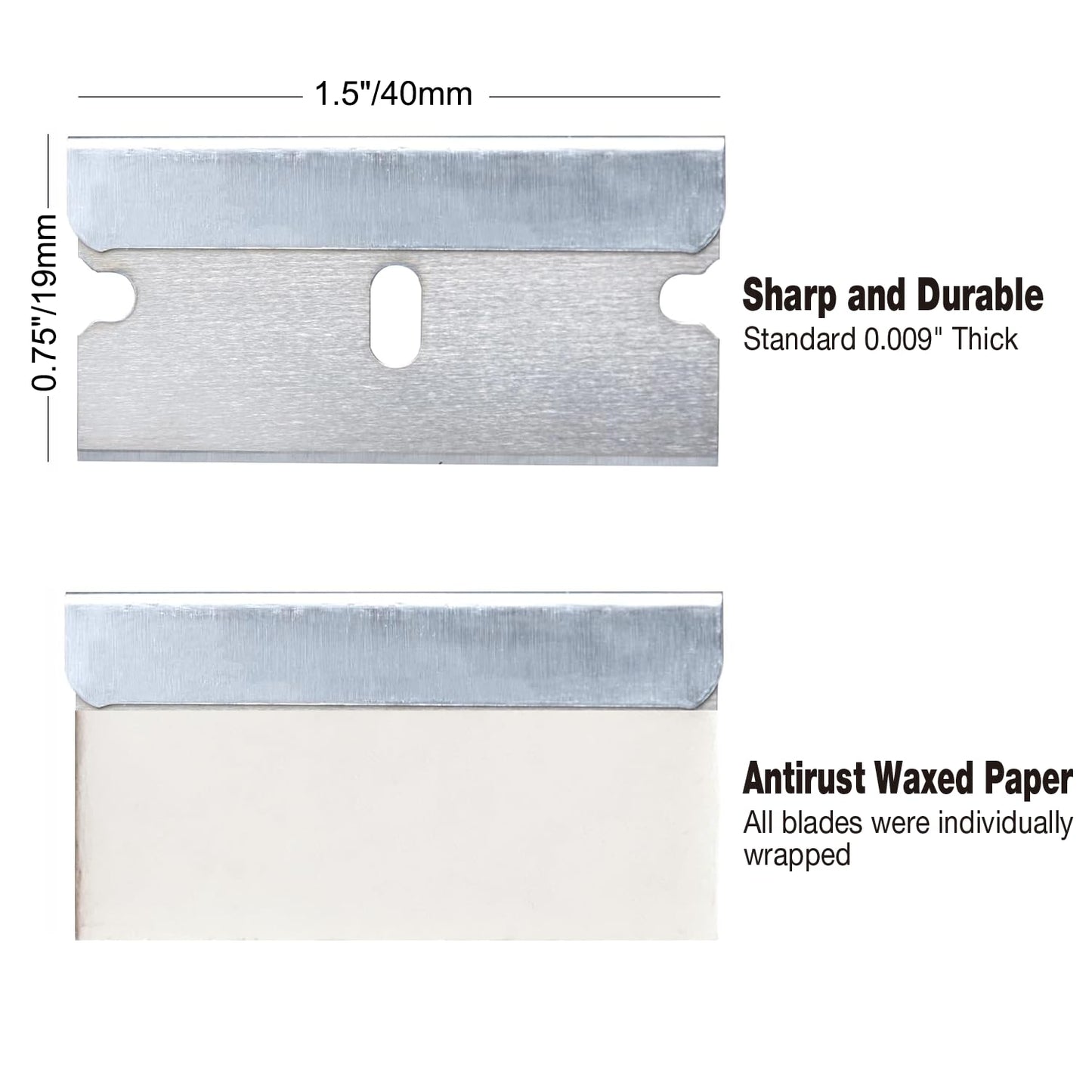 Great Andrew Single Edge Razor Blades, 200 Pack Straight Edge Razor Blade Safety Refills Blades Scraper for Box Cutting, Crafts, DIY, Heavy Duty & Industrial Use