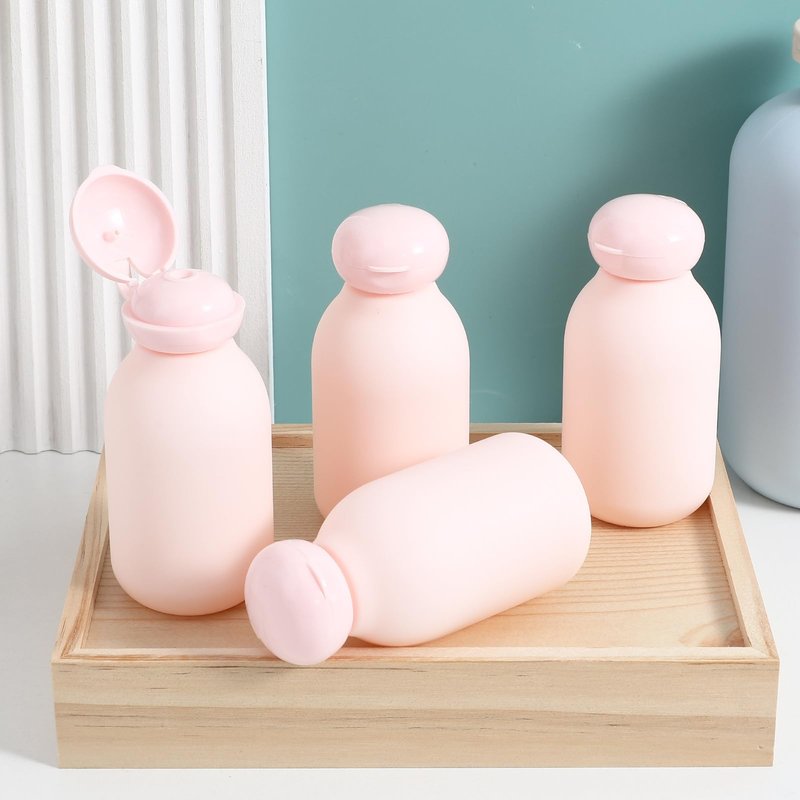 Healeved Travel Bottles 4-Pack 3.93 Inch Refillable Plastic Toiletry Containers for Shampoo Lotion Travel Size Squeeze Bottles Portable Leak-Resistant