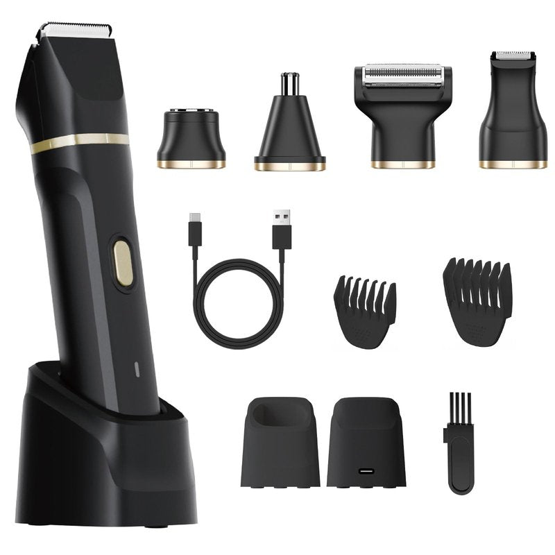 ele ELEOPTION Electric Razors for Women 5-in-1 Waterproof Wet Dry Electric Shaver with USB Charge Dock, Legs Hair Remover, Body Shaver, Beard Bikini Trimmer, Black