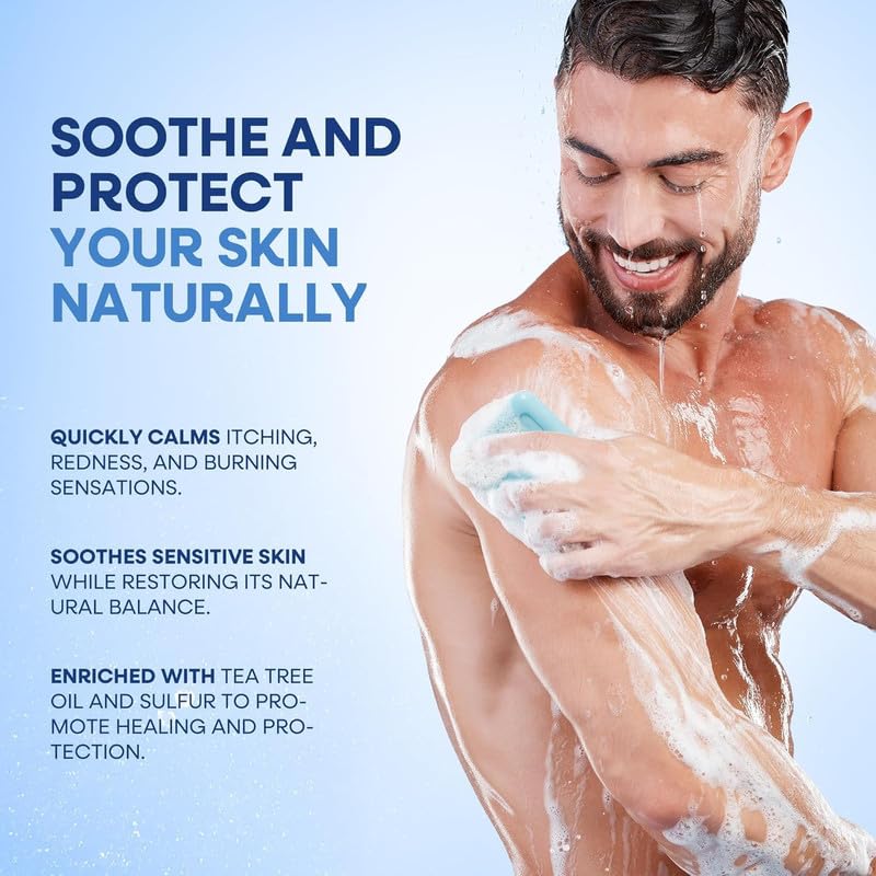 Folliculitis Treatment Cream & Antifungal Soap with Tea Tree Oil - Soothing Relief for Scalp, Face & Body Itch