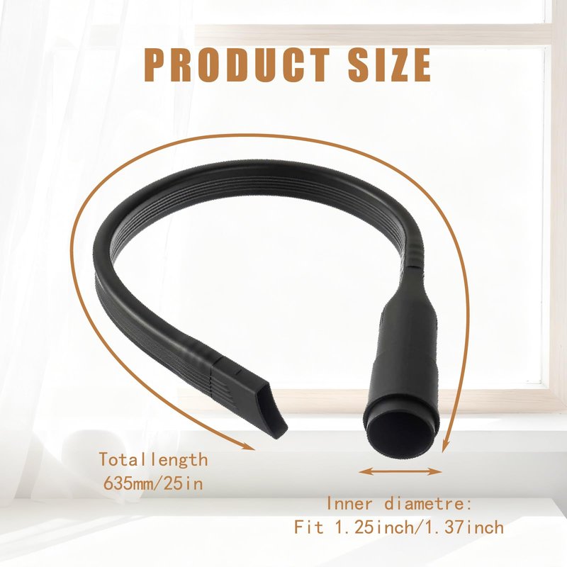 25-Inch Universal Flexible Long Vacuum Attachment Crevice Cleaning Brush Tool Fits for All 1-1/4" (32mm) & 1-3/8" (35mm) Inner Diameter Vacuum Hoses Accessories