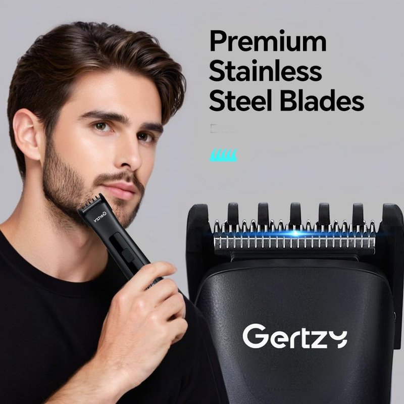 Electric Beard Trimmer for Men Professional Adjustable Length Limit Comb and Hair Trimmer, Men's Beard Mustache Trimming and Body Hair Trimmer, Cordless Digital Display and Rechargeable USB-c Charger