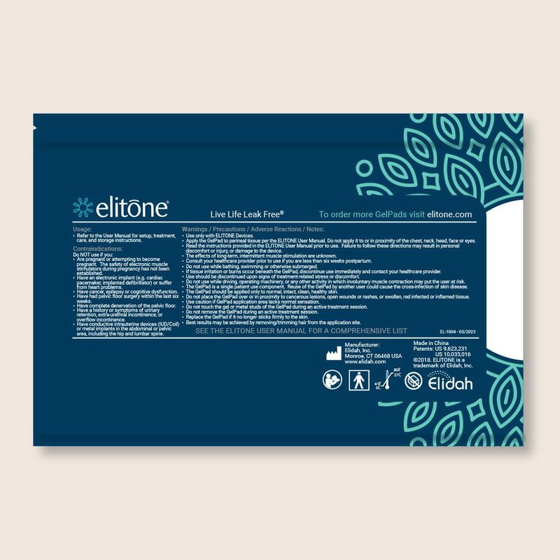 ELITONE GelPad 5-Pack (Replacement), Incontinence Bladder Leak Treatment