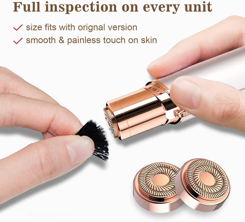 tuokiy Facial Hair Removal for Women, Painless Electric Face Razor, USB Rechargeable, Rose Gold, Minimalist Style