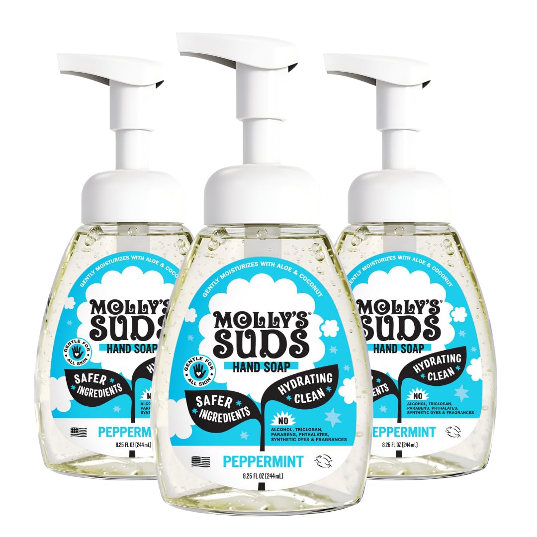 Molly's Suds Foaming Hand Soap - Moisturizing Aloe & Coconut Oil Formula | Citrus Grove - 8.25 Oz (Pack of 3)