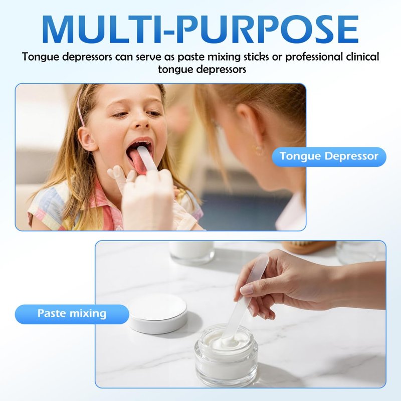 POPETPOP 25 Pack Tongue Depressors, Sturdy Plastic Tongue Scrapers for Oral Cavity Diagnostic, Reusable Flavored Depressors with Smooth Edge for Medical Laboratory Use (Clear)