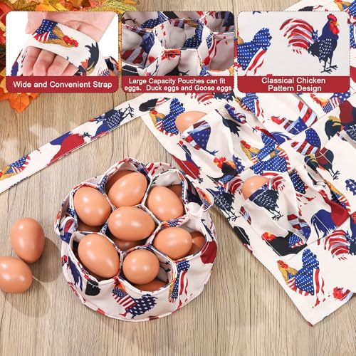 Egg Collecting Apron and Basket with 12 Pouches for Chickens