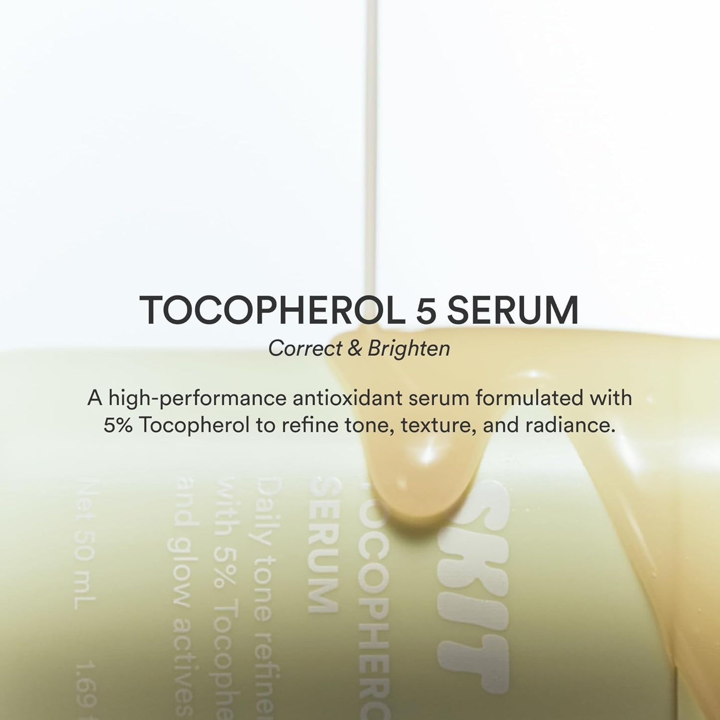 Tocopherol Vitamin E Face Serum - Brightening Antioxidant Care with Glutathione & Vitamin C | 1.69 fl. oz | Improves Skin Texture & Resilience