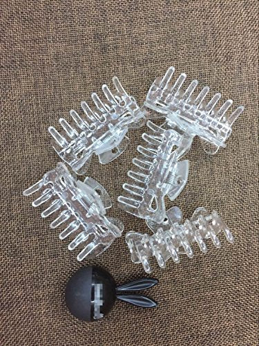 6pcs Clear Plastic Mini Hairpins with 14 Claws - Hair Clamps for Women & Girls