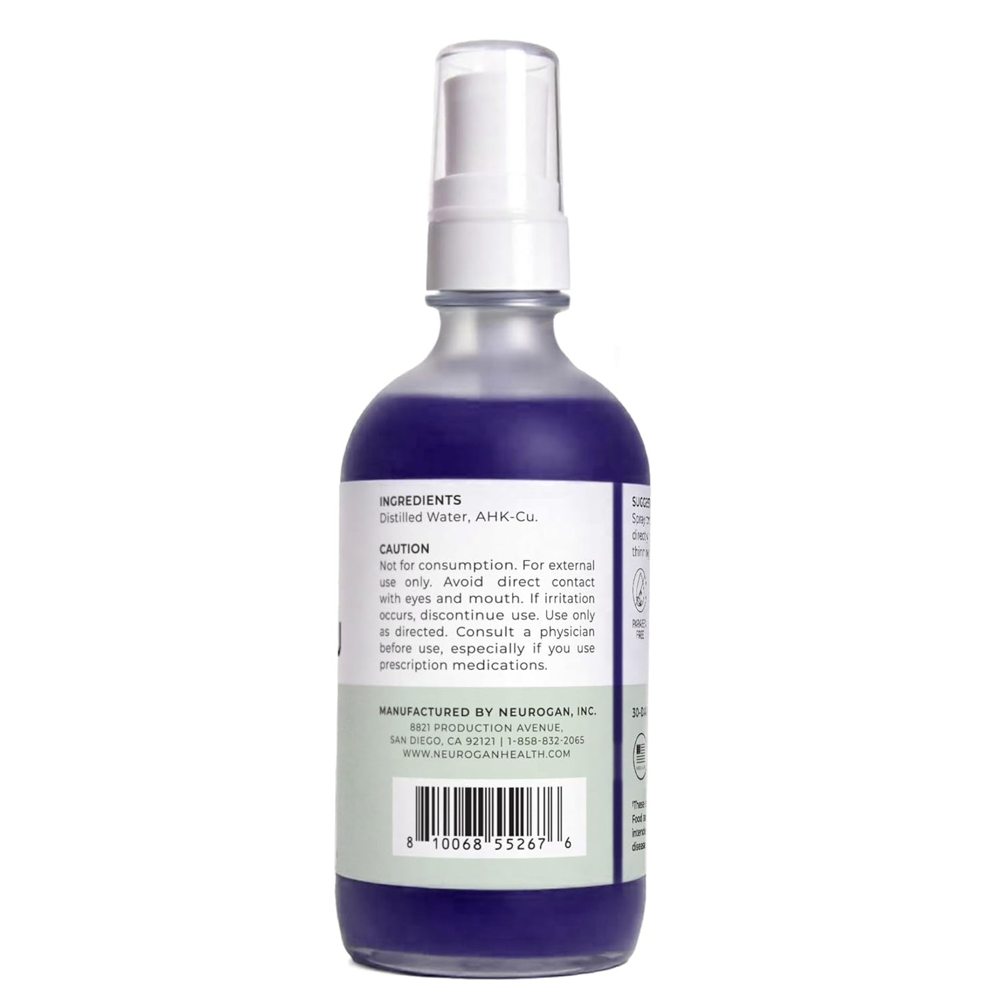 Neurogan AHK-Cu Hair Elixir - Lightweight Copper Peptide Serum Spray for Hair & Scalp Care | 2 oz