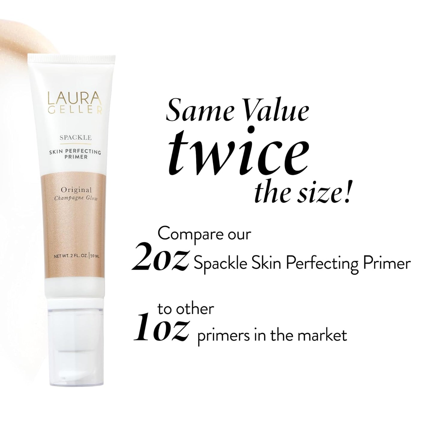Laura Geller Spackle Primer - Champagne Glow Hyaluronic Acid Makeup Primer for Mature Skin | Super-Sized 2 Fl Oz