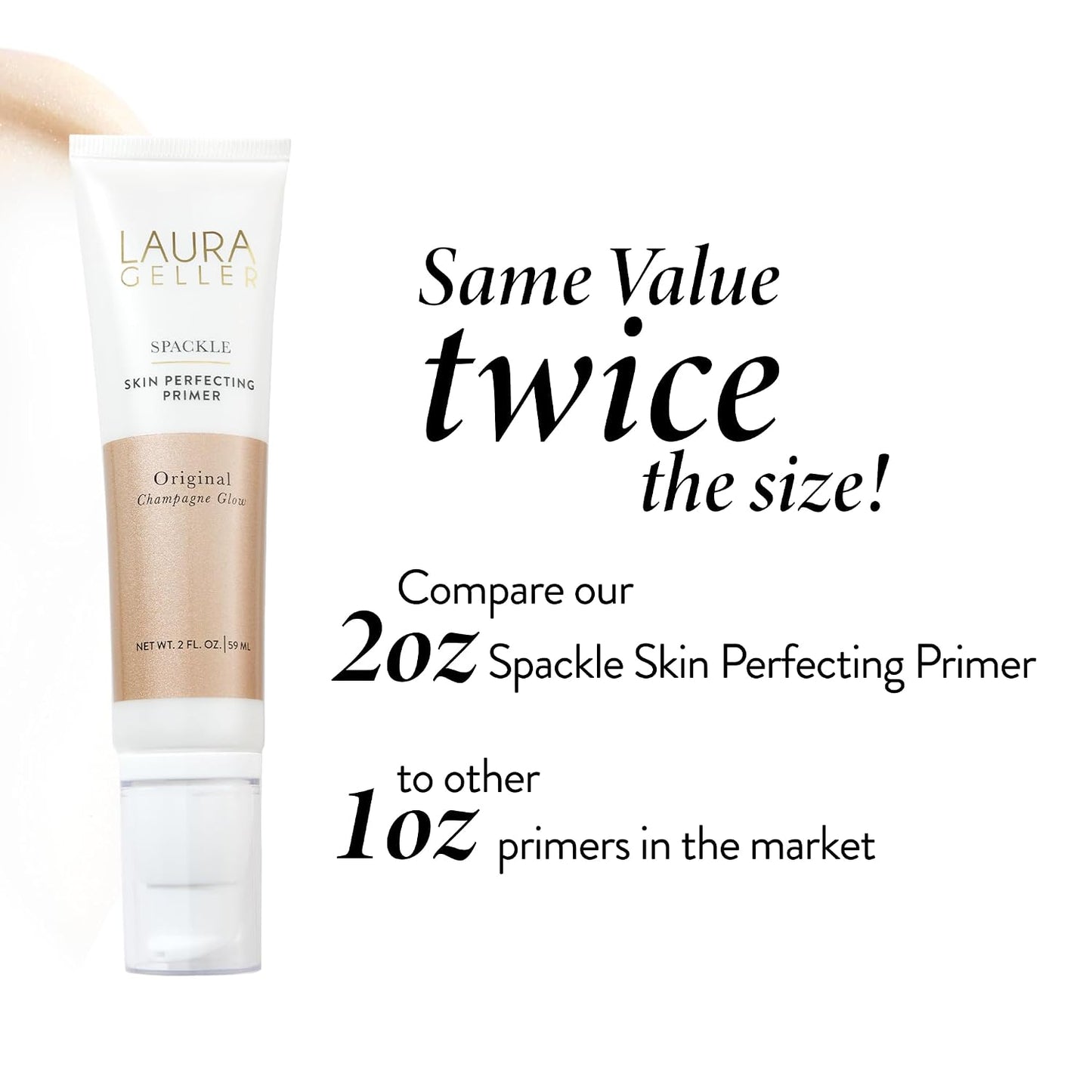 Laura Geller Spackle Primer - Champagne Glow Hyaluronic Acid Makeup Primer for Mature Skin | 2 Fl Oz