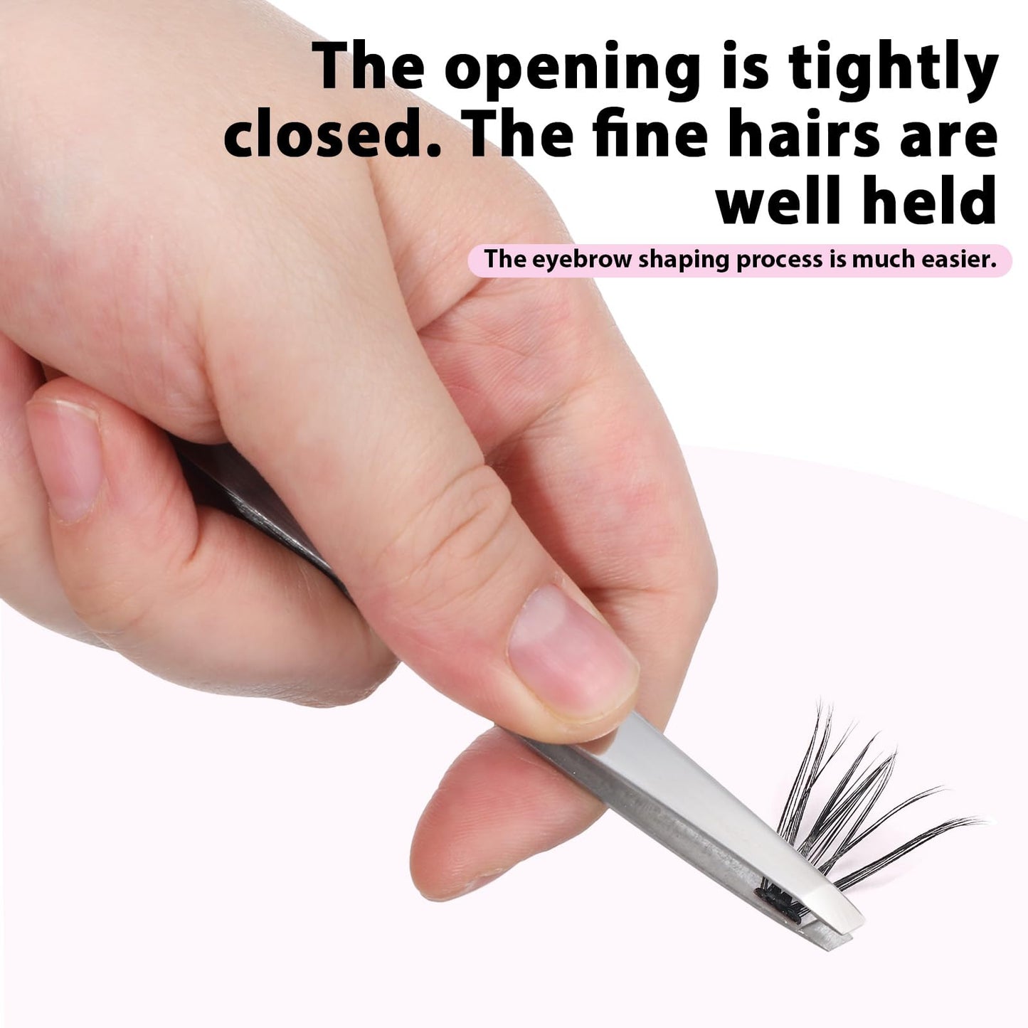 2 PCS Precision Slant Eyebrow Tweezers, Tweezers for Women Facial Hair & Ingrown Hair Removal Silver Stainless Steel Eyebrow Hairs Removal Tweezer with Case for Women Men